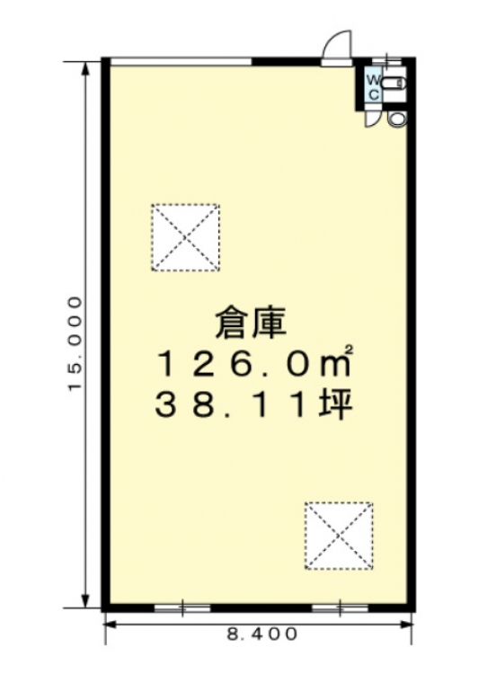 【貸倉庫（102号室）】大阪府摂津市新在家